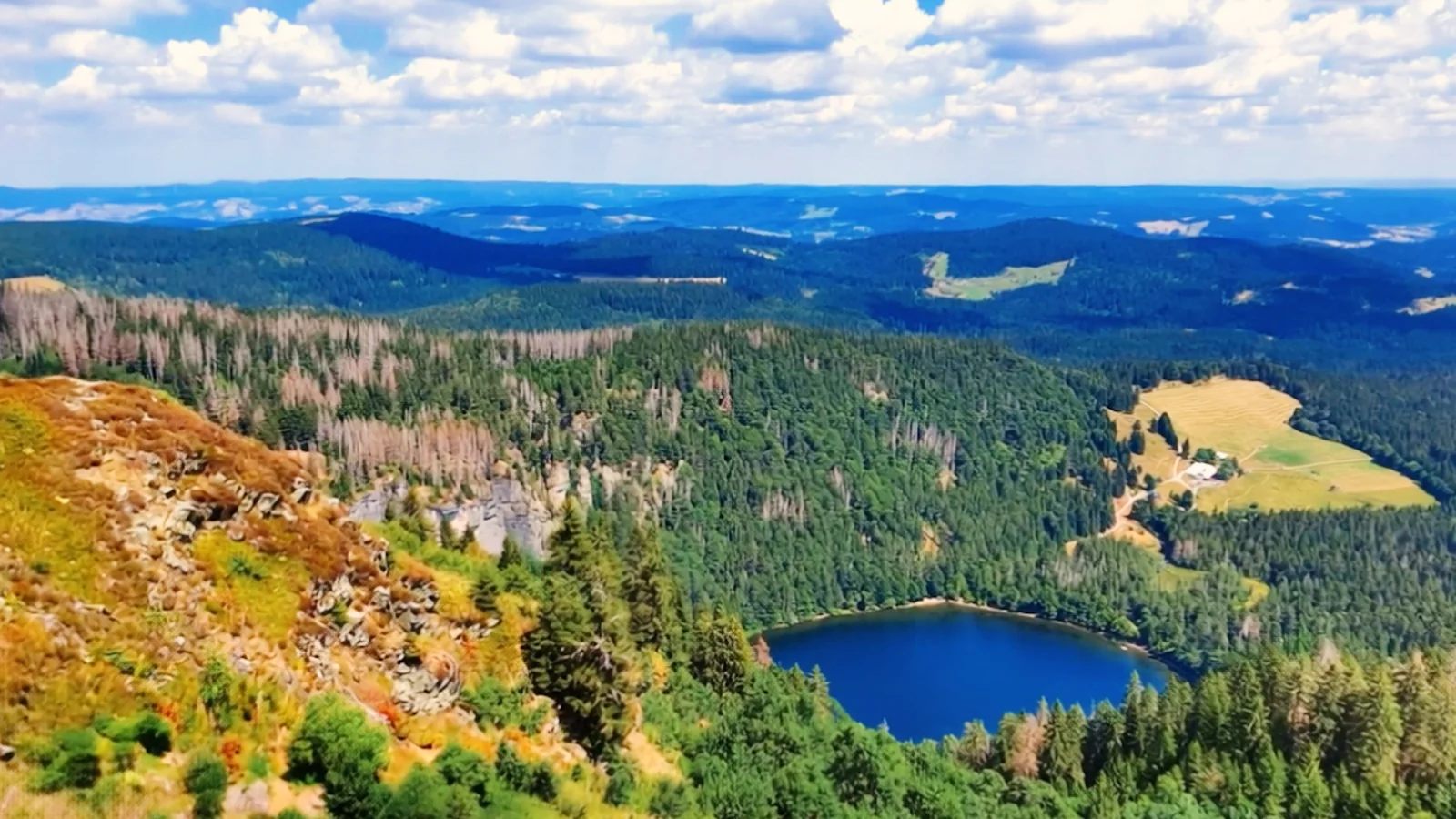 Aus der Luft: der Feldsee im Gletscherkessel