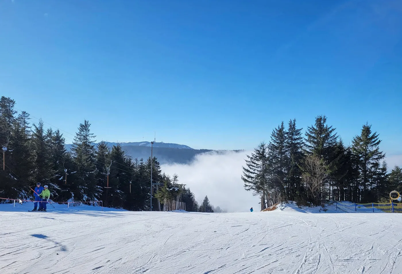 Wintersport am Mehliskopf mit Blick über das Nebelmeer
