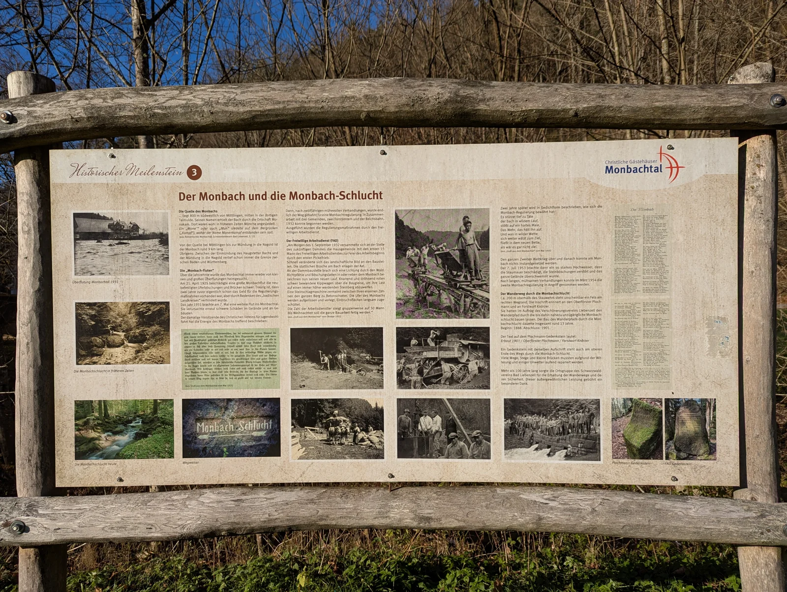 Infotafel zur Monbach-Schlucht