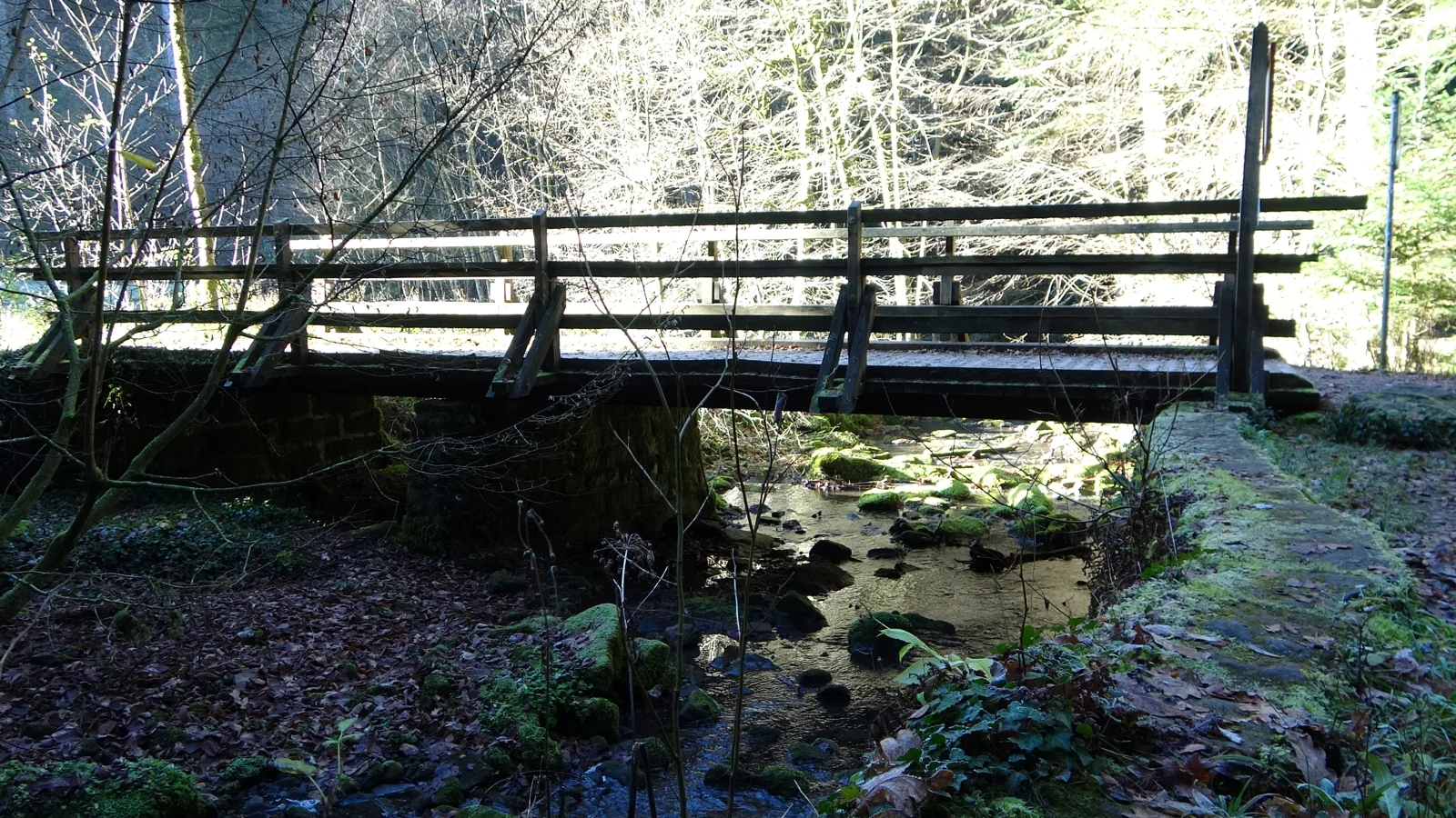 Holzbrücke über den Monbach